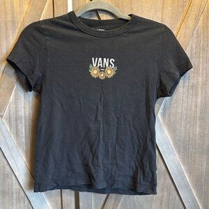 Vans Tshirt - Black with Sunflowers 🌻- Short Sleeve size Small